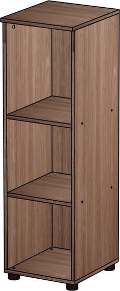 Стеллаж средний узкий Стандарт-Pro ясень шимо темный