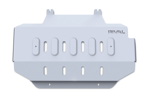 Защита радиатора Rival для Great Wall Poer King Kong МКПП 4WD 2023-н.в./Haval H5 III поколение АКПП 4WD 2024-н.в., рынок РФ, алюминий 6 мм, с крепежом, штампованная, 333.2026.1.6