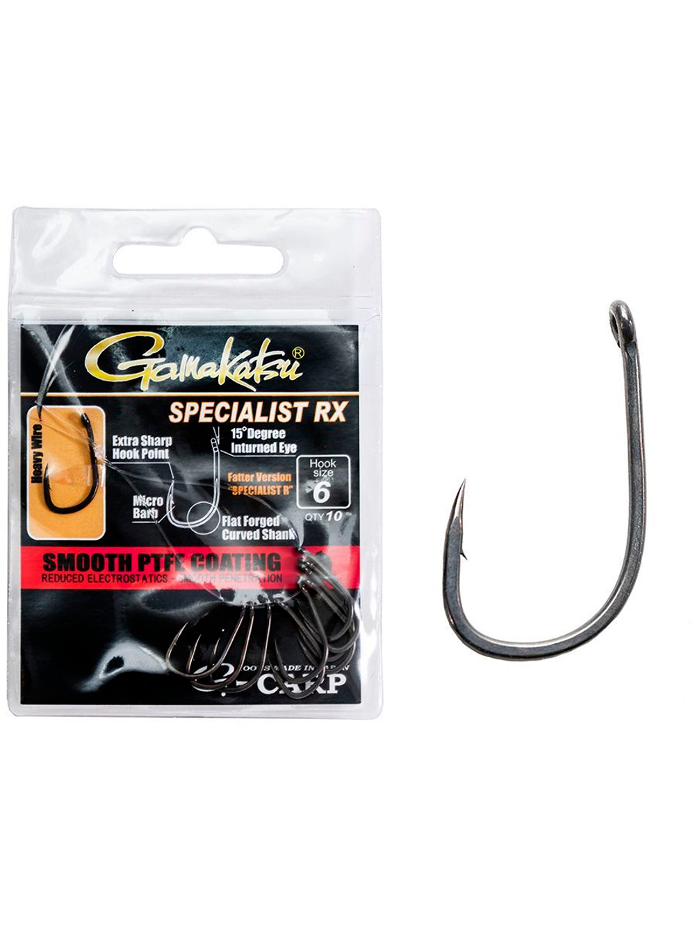 Крючки Gamakatsu G-Carp SPECIALIST RX HOOKS размер 02 (упк.10шт.)