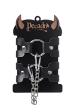 Наручники-браслеты из двух ремешков натуральная кожа чёрные