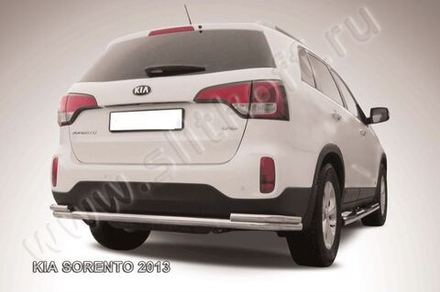 Защита заднего бампера (нержавейка) Kia Sorento (2012-2021) d57+d42