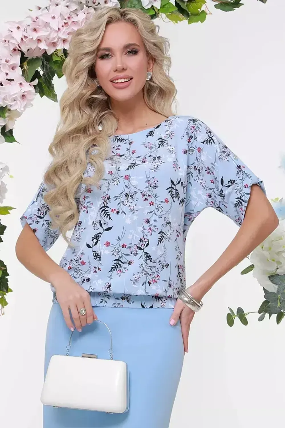 Костюм голубой с юбкой DStrend (Акция)