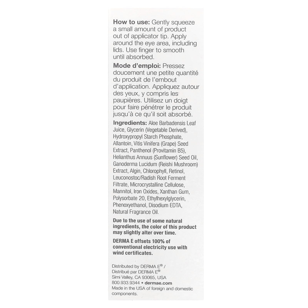 DERMA E, средство для кожи вокруг глаз против морщин, 14 г (1/2 унции)