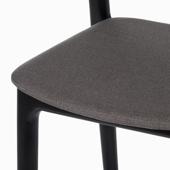 Полубарный стул Canada темное дерево и серая ткань