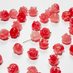 Подвеска резная "Роза", 8,5мм, поперечное отверстие, коралловая пудра