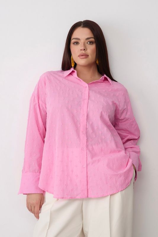 Рубашка в мушку, розовый
