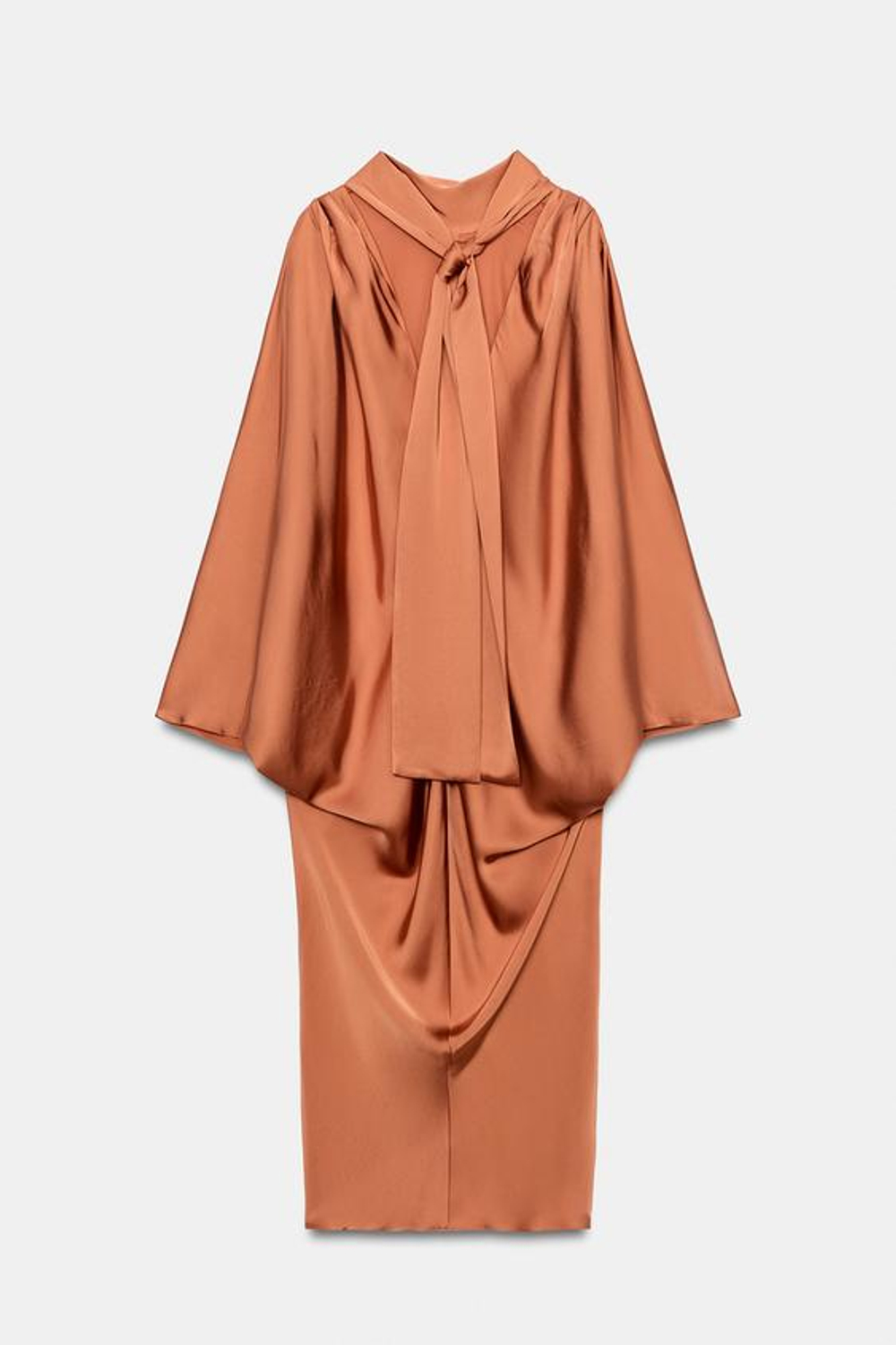 ZARA ПЛАТЬЕ-ТУНИКА ZW COLLECTION, МЕДНЫЙ