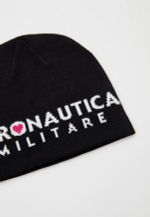 Шапка AERONAUTICA 062 черный сердечко розовым