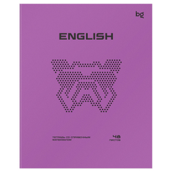 Тетрадь предметная 48л. BG "Перфокарта" - Английский язык, пластиковая обложка ТПск48_пл 63806