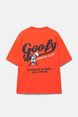 PULL&BEAR Футболка с принтом «Goofy», оранжевый