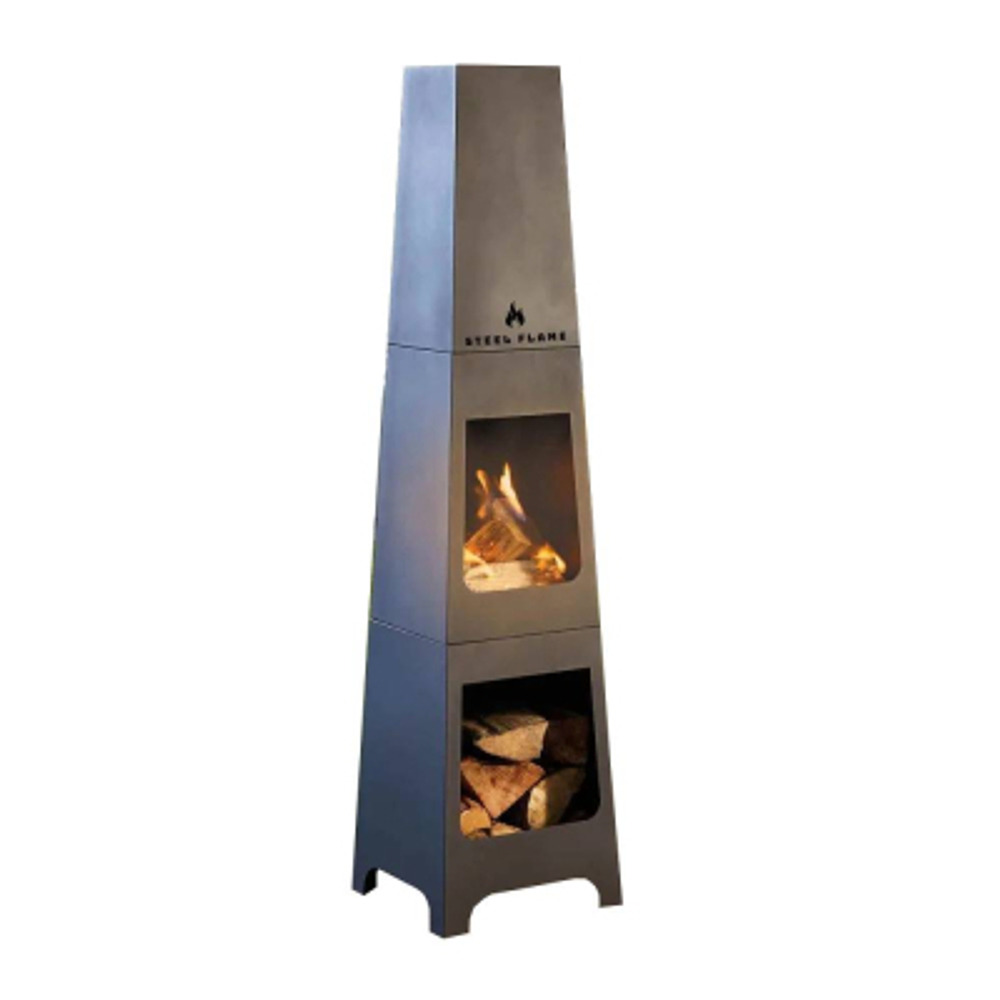 Камин уличный Steel Flame SFP-1 400x400x1380 Чер.Мат