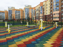 Резиновая плитка Городок 500x500 мм, 10/20/30/40мм