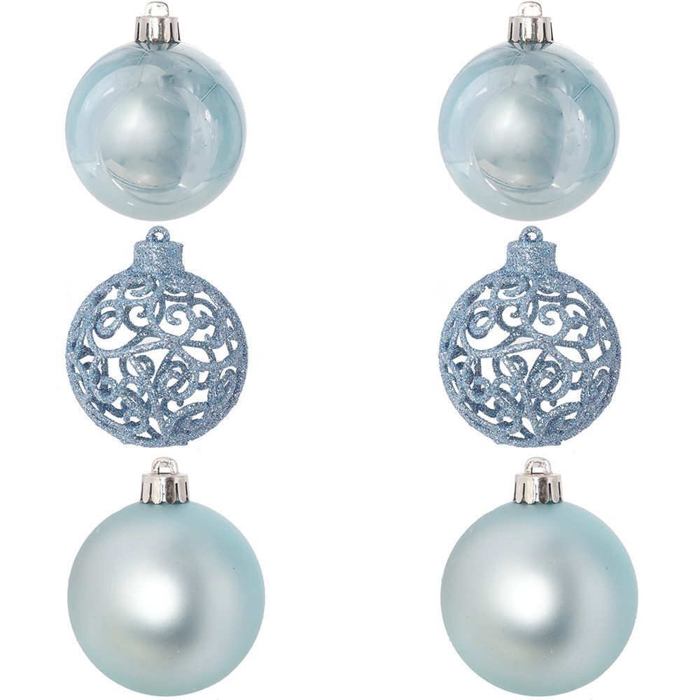 GAEM Набор из 6шт Украшение новогоднее Шар "Жемчужная сказка", D 6 см, L11,5 W6 H17 см