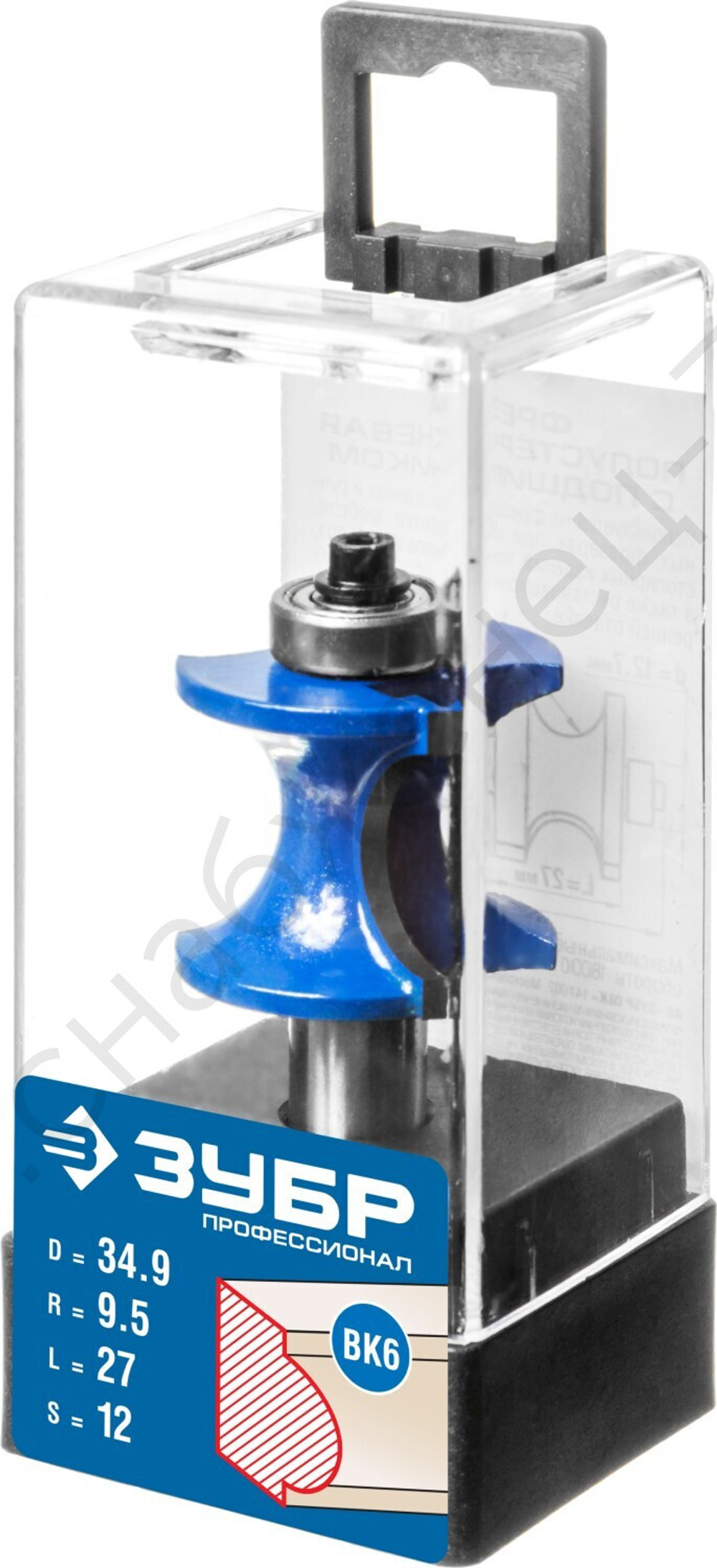 ЗУБР 34,9x29мм, радиус 9.5мм, фреза полустержневая с подшипником