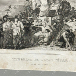 АНТОНИО РОКА. Похороны Юлия Цезаря. Гравюра. Испания, Мадрид. 1854–1859 г.