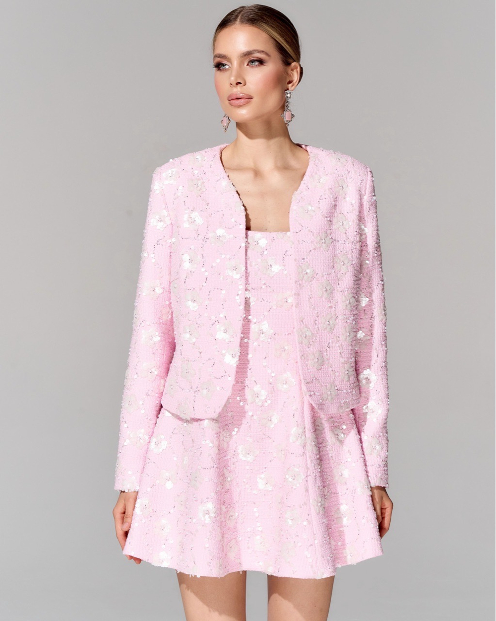 Укороченный жакет из премиального твида