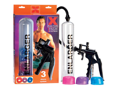 Помпа поршневая с 3-мя насадками X-Factor (прозрачный с черным, цветные насадки) (Цвет: прозрачный с черным, цветные насадки)