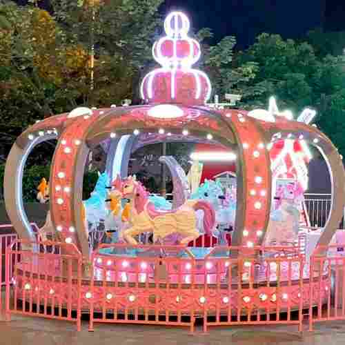 Электрическая карусель «Корона Принцессы» розовая, 12 мест