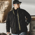 Короткий пуховик с воротником без капюшона на утином пуху с надписью на спине