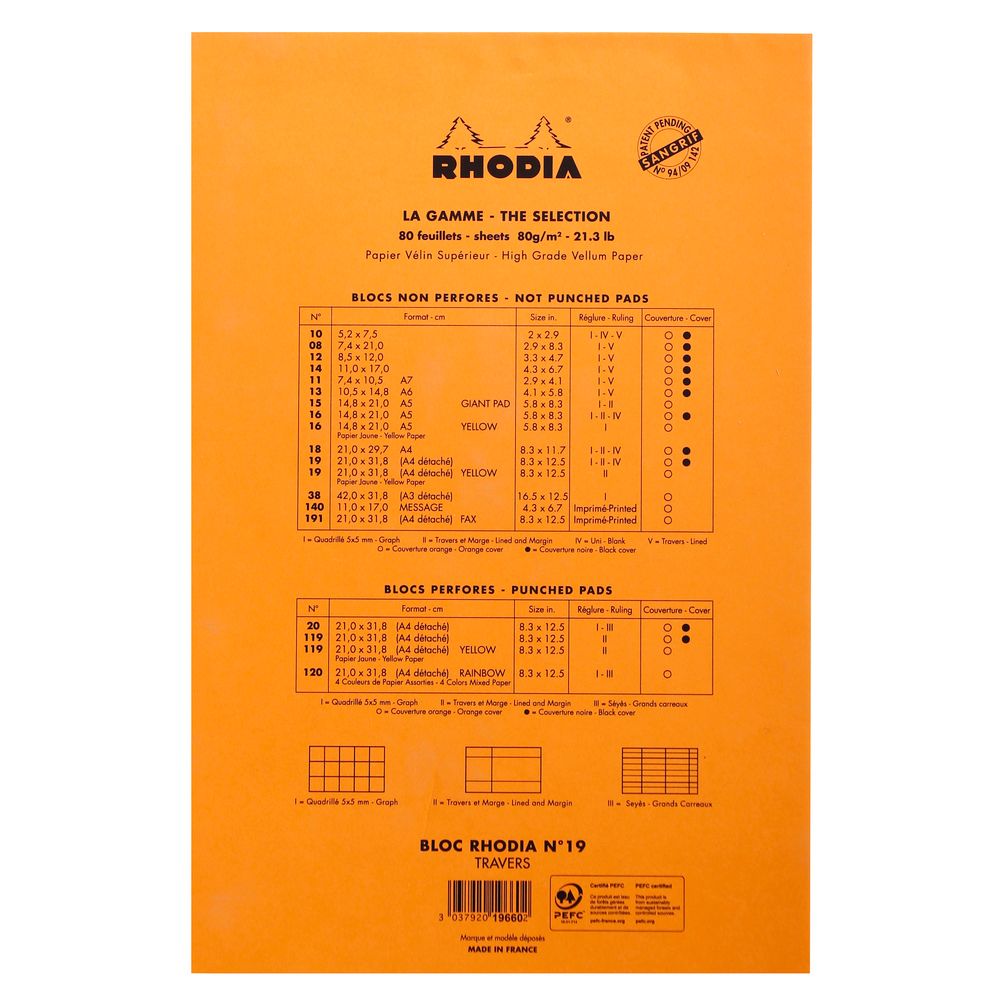 Блокнот Rhodia Basics YELLOW №19 с желтой бумагой (19660C) 3