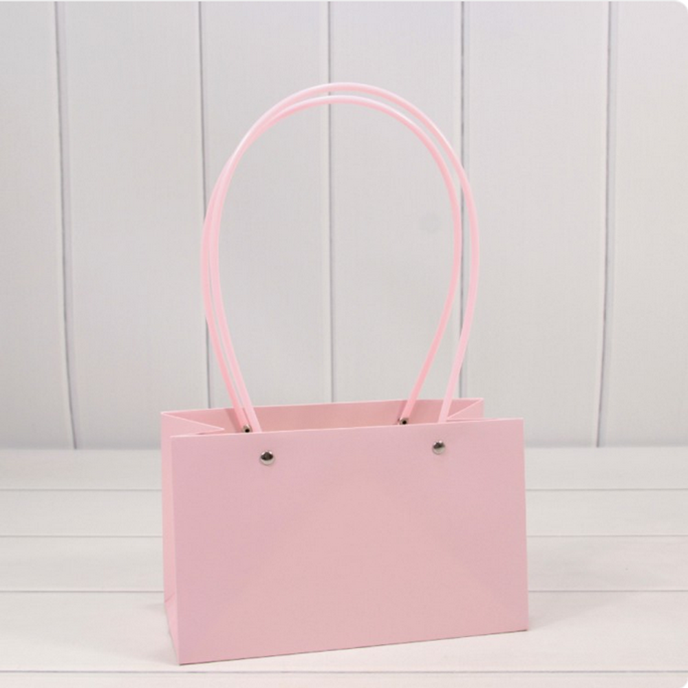 Пакет подарочный 22х13,5х10,5 Ваза для цветов (Розовый)