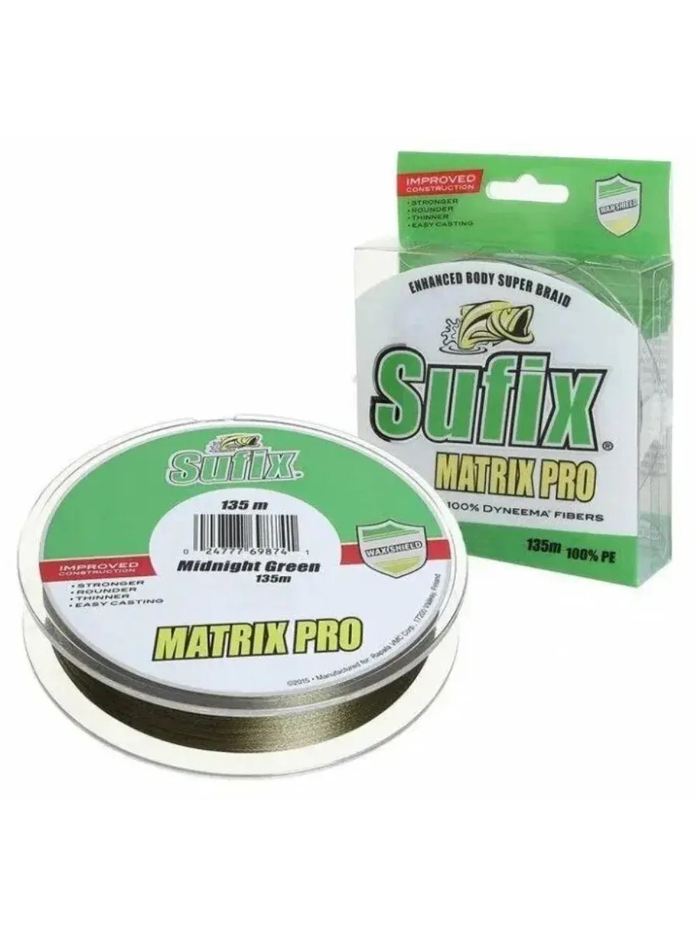 Плетеный шнур для рыбалки SUFIX Matrix Pro зеленая 135 м 0.20 мм 18 кг, PE 1,5 (леска плетеная)