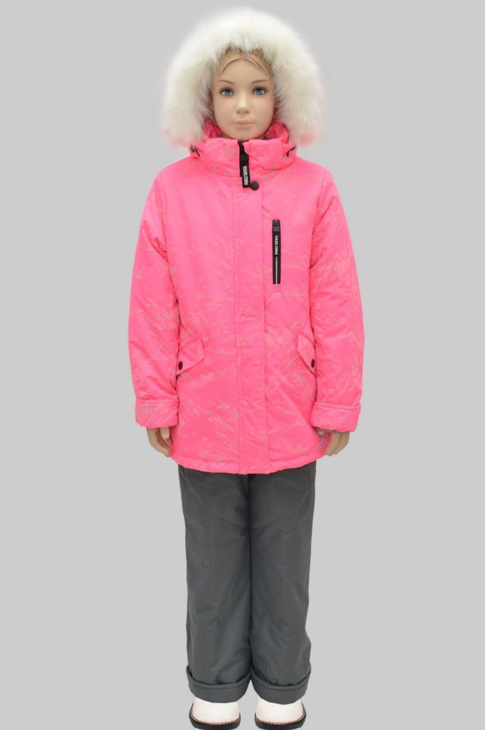 Комплект зимний д/девочки А 50-21 р.140, алый (Rusland)