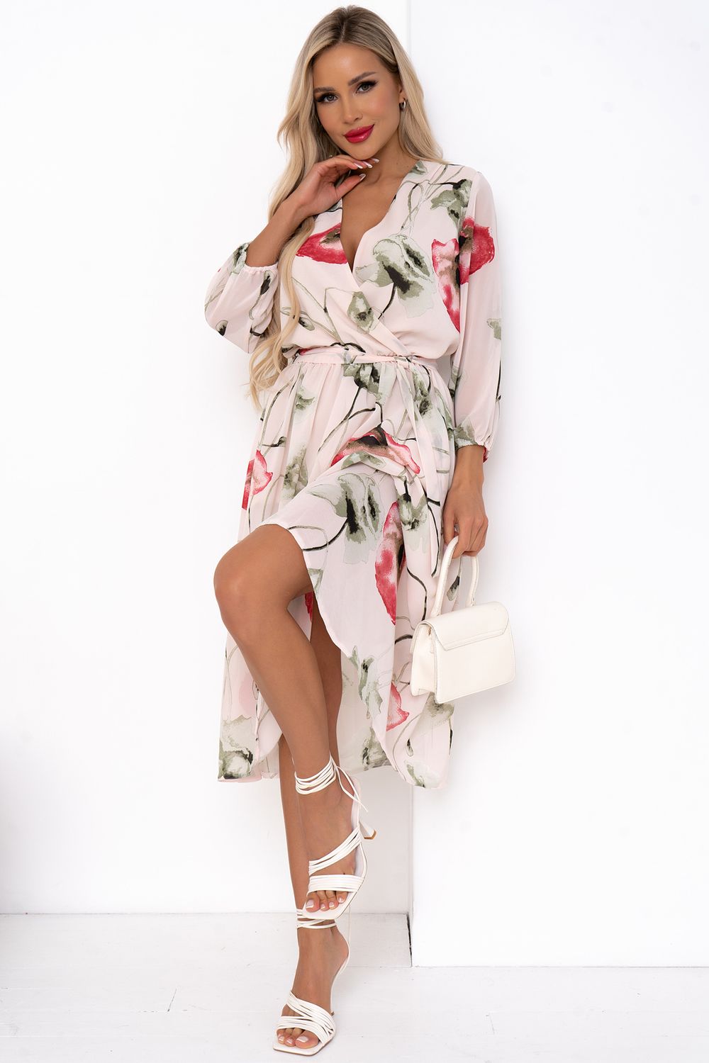 Платье Мила (розовый/маки) Р11-1207/5 Nikol (Уценка)