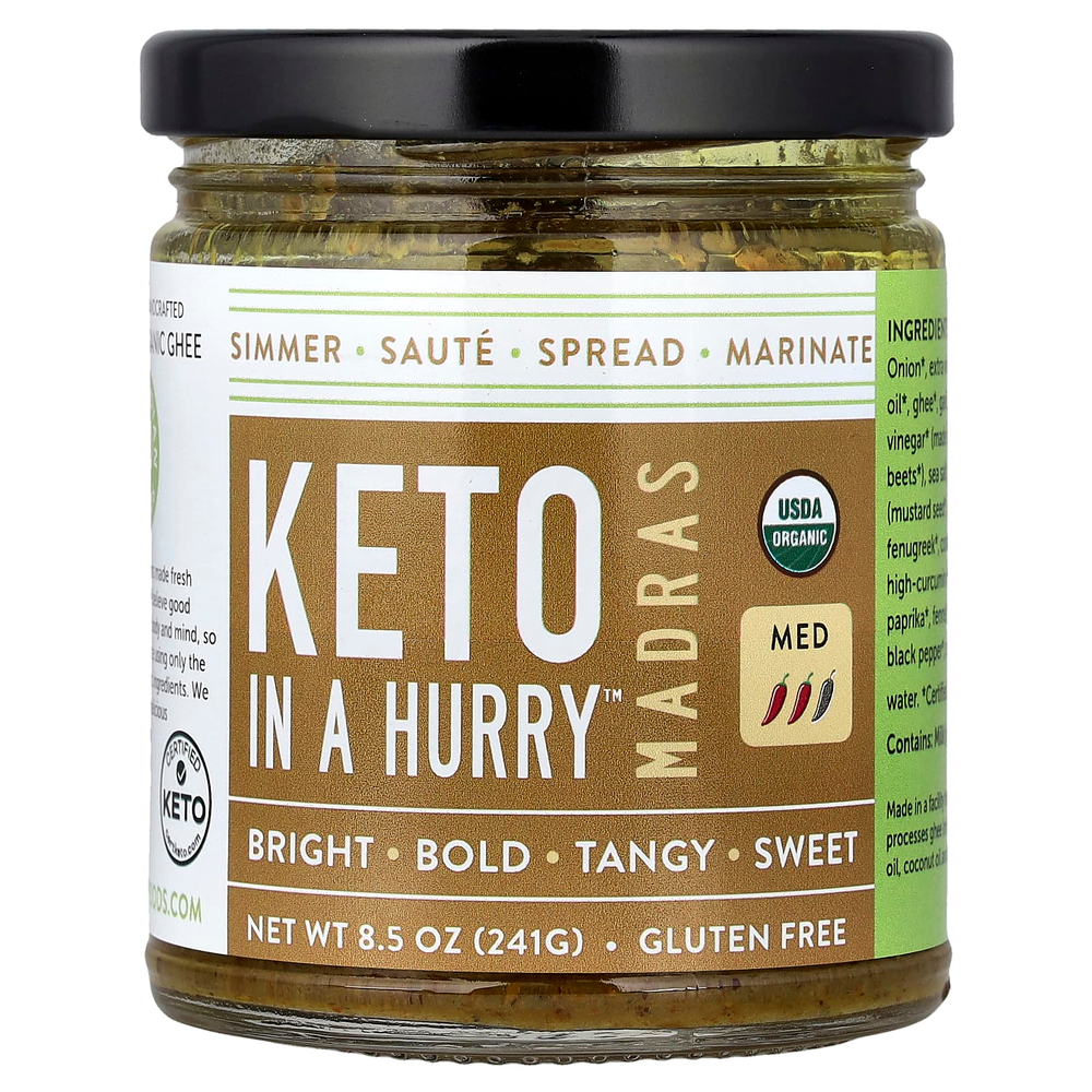 Pure Indian Foods, Madras Keto in a Hurry™, средний вкус, 241 г (8,5 унции)