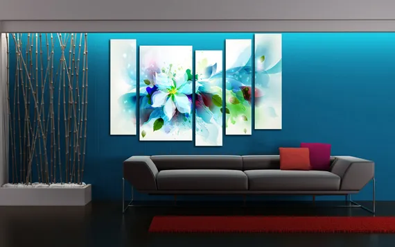 Модульная картина "Цветочный взрыв"