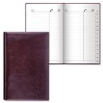 Телефонная книжка А5 (136х202 мм), BRAUBERG "Imperial", под гладкую кожу, 96 л., вырубной алфавит, темно-коричневая, 123869