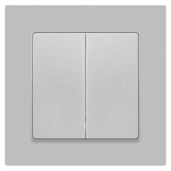 Выключатель Intro Accent 6-104-03 двойной, 10А-250В, IP20, СУ, AL/CU, алюминий