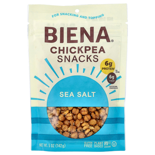 BIENA, Snacks, морская соль, 142 г (5 унций)