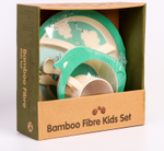 4591123 Набор бамбуковой посуды "Китенок",тарелка, миска, кружка, приборы, 5 предметов