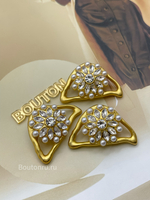 Пуговицы лимонное золото в форме глаза с жемчужинами и стразами Скиапар.