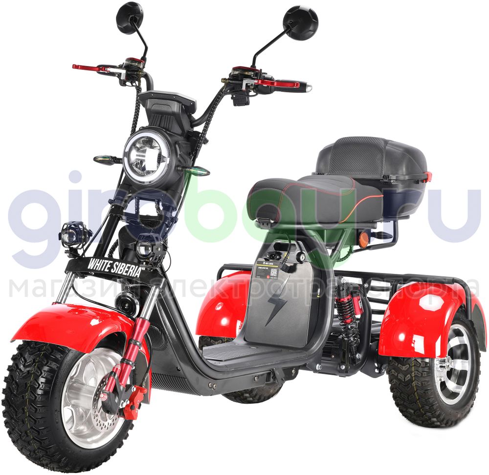Электроскутер WHITE SIBERIA PRO TRIKE 3000W OFF-ROAD (Красный) фото №1
