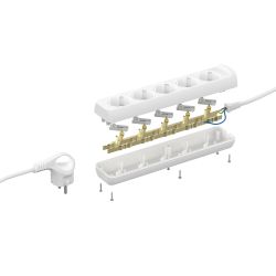 Удлинитель электрический ЭРА U-5e-5m-3x1 с заземлением 5 розеток 5м ПВС 3x1мм2 16А