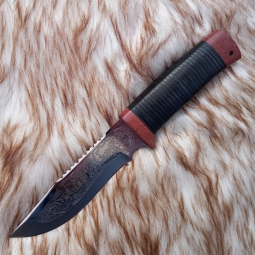 Нож кованый НС-28 Лесник (40Х10С2М) гравировка (Златоуст)