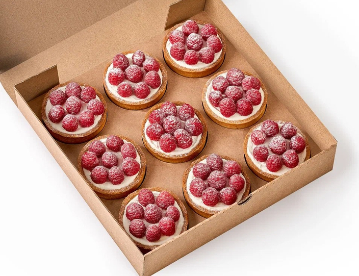 Тарталетки с ароматной малинкой 9шт/уп  1300руб