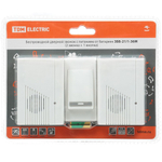 Звонок дверной беспров, на бат, 36мел, кнопка IP30, 2 х 1.5 В, АА, 2 звонка, TDM, ЗББ-21/1-36М, SQ19