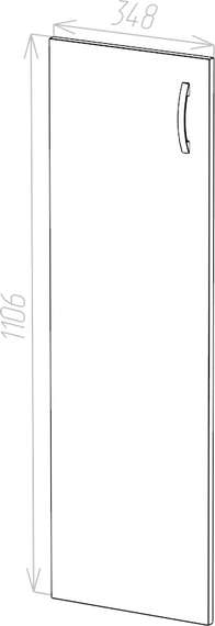 Дверь средняя из ЛДСП Стандарт Про дуб сонома