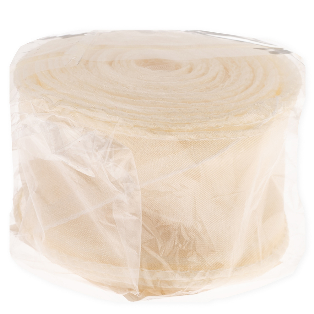 Лента декоративная (4 см*9,14 м) Органза с леской, Кремовый, 1 шт.