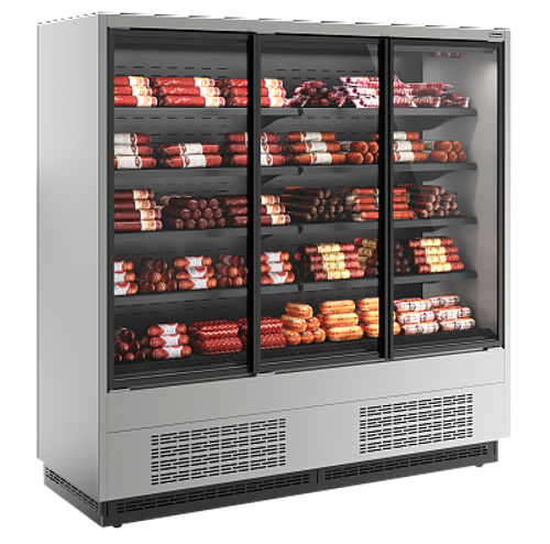 Витрина холодильная Carboma Cube 2 FC20-07 VV 1,9-1 0300 STANDARD фронт X1 бок металл (версия 2.0) (9006-9005)