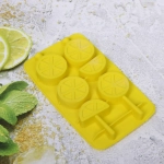 Форма для льда силиконовая «Дольки» 20*11,5см с палочками, цвета микс