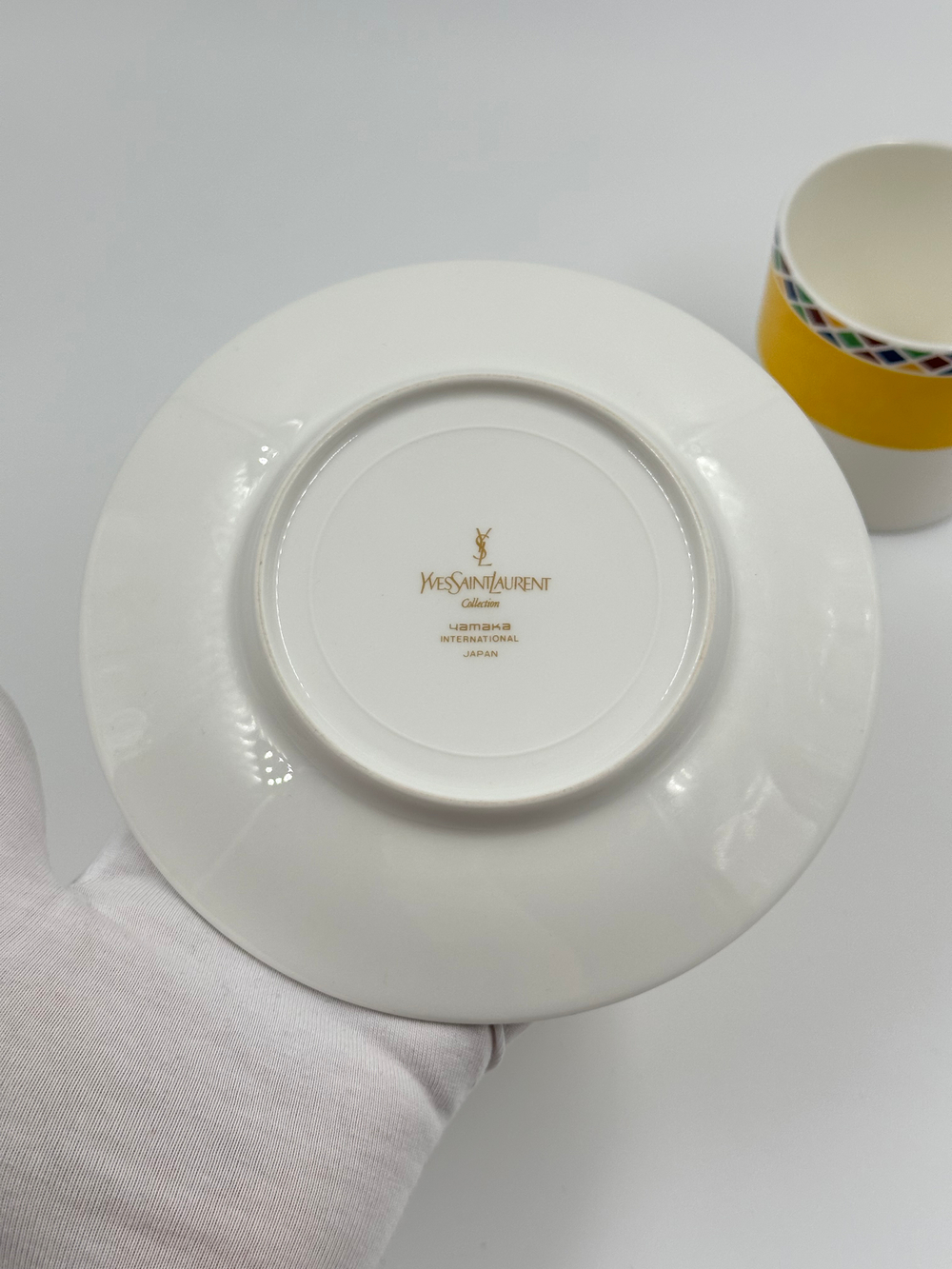 Кофейная пара жёлтая Yves Saint Laurent by Yamaka