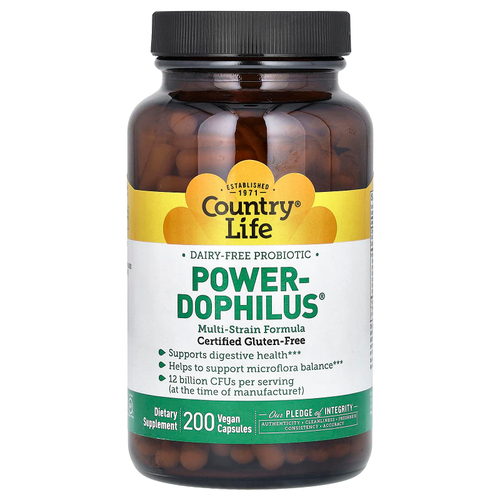 Country Life, Power-Dophilus, 200 веганских капсул