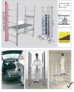 Складывающиеся подмости, раб. высота 2,9 м(916198)
