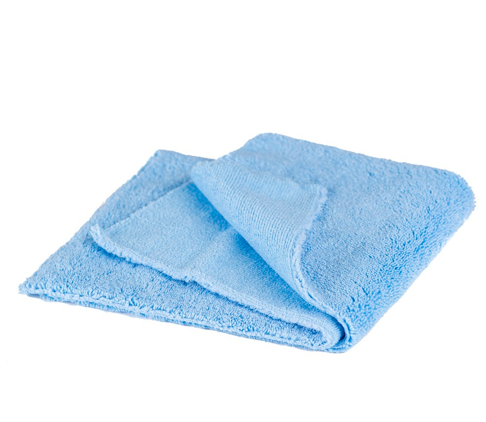 GlossWork Edgeless Microfiber towel 40x40cm, 380gsm,короткий/длинный ворс светло-синий