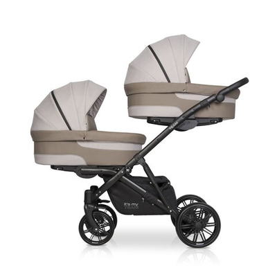 Детская коляска для двойни Riko Team 2 в 1 2020 NEW (Капучино)