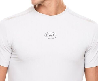 Мужская теннисная футболка EA7 Tennis Pro Crew-Neck - vapor blue